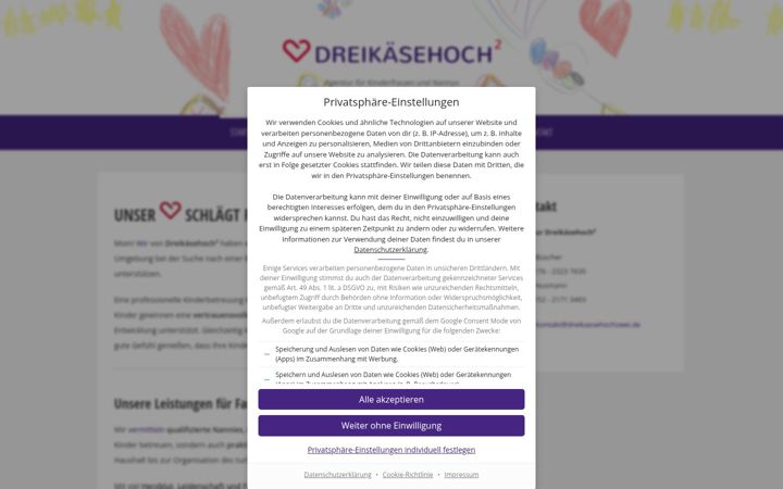 Skærmbillede af dreikaesehochzwei.de