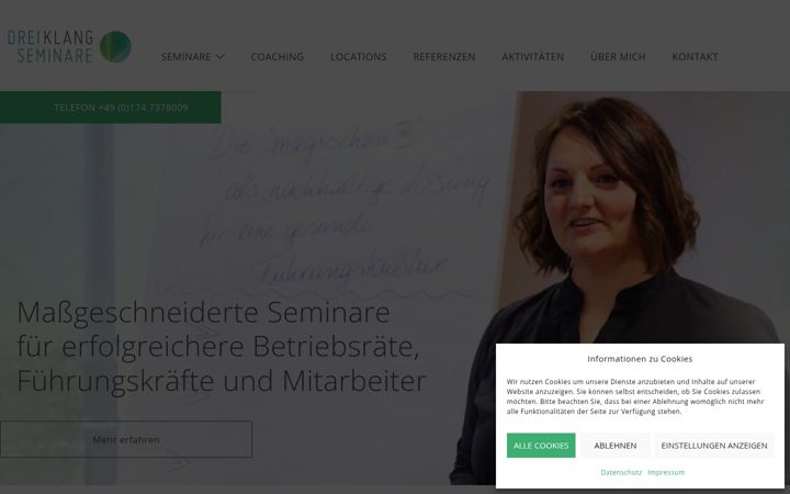 Skærmbillede af dreiklang-seminare.de