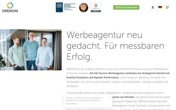 Screenshot of dreikon.com