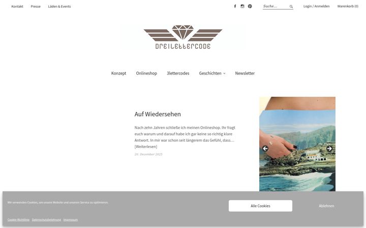 Screenshot of dreilettercode.net