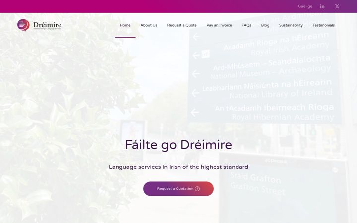 Captura de pantalla de dreimire.ie