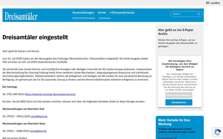 Ekrānuzņēmums no dreisamtaeler.de