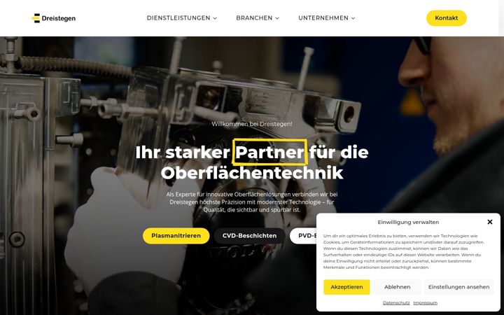 Screenshot of dreistegen.com