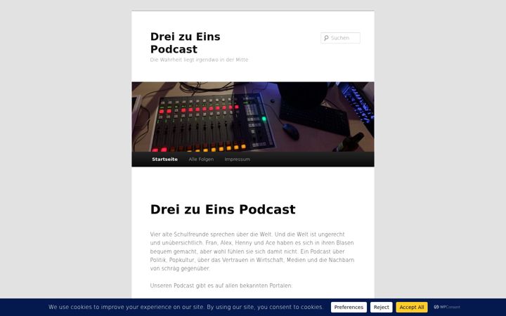 Skjermbilde av dreizueinspodcast.de