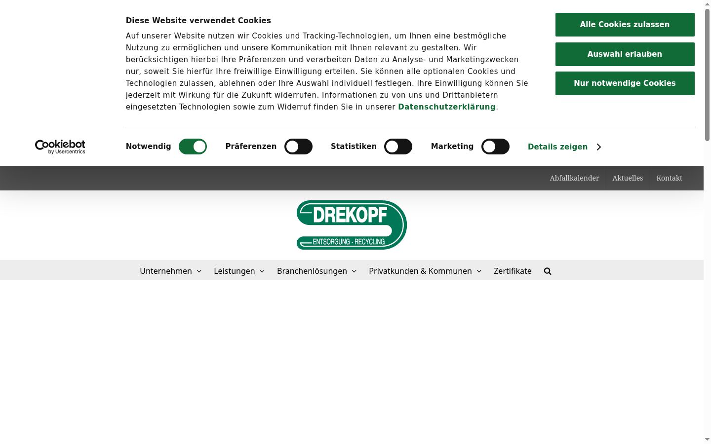 Screenshot del banner di consenso mostrato prima di qualsiasi interazione