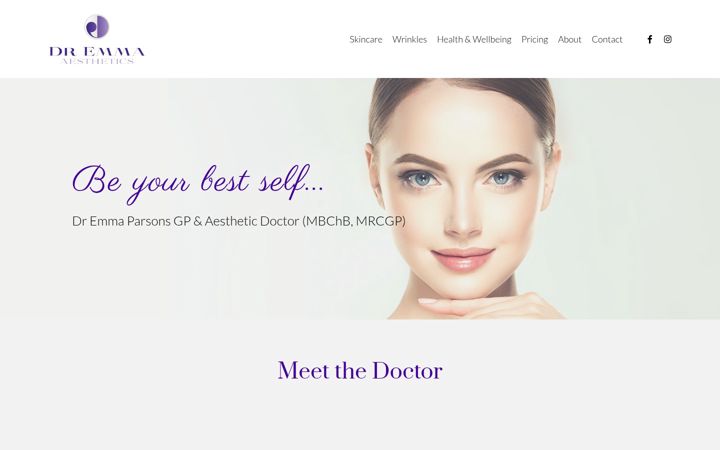 Captură de ecran a dremmaaesthetics.co.uk