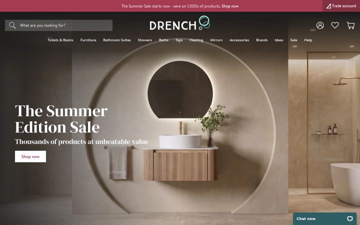 Captură de ecran a drench.co.uk