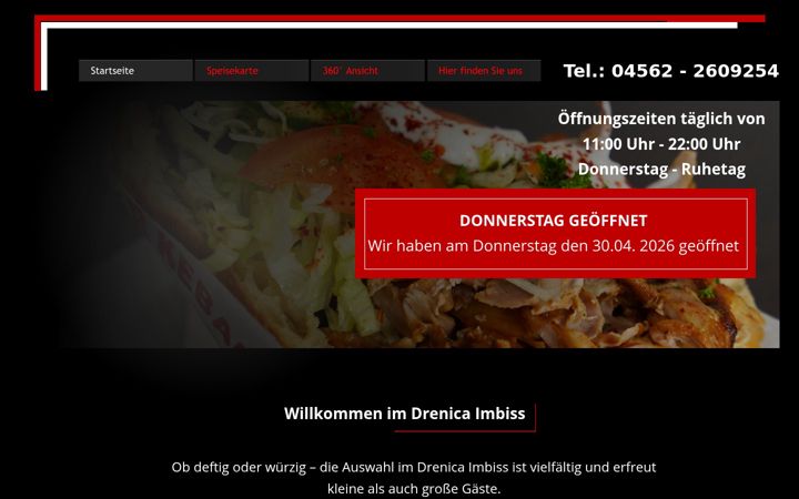 Snímek obrazovky drenica-imbiss.de