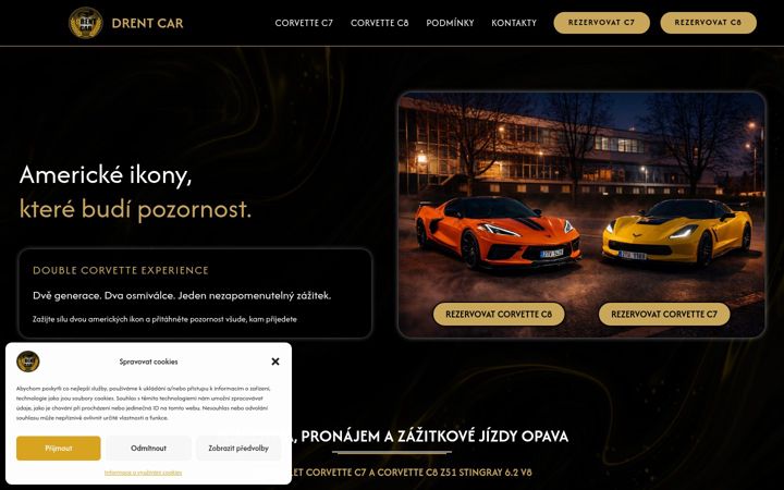 Snímek obrazovky drentcar.cz