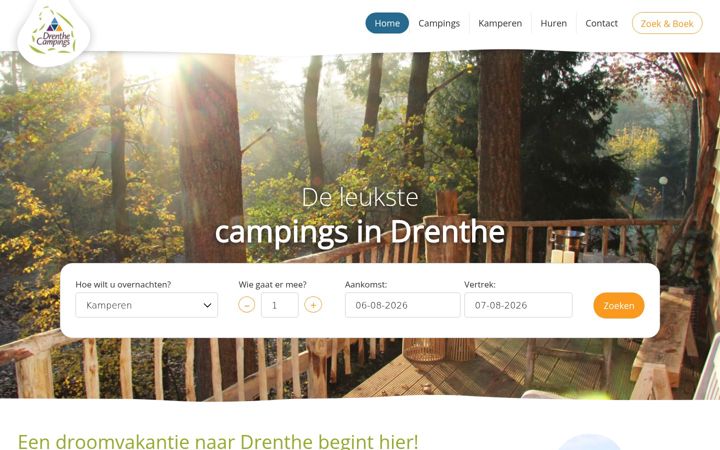 Screenshot of drenthecampings.nl