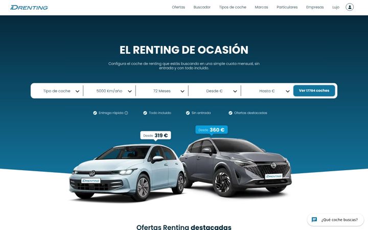 Screenshot of drenting.com