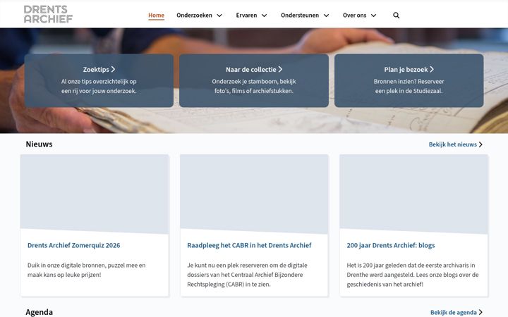 Screenshot of drentsarchief.nl