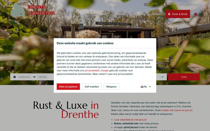 Screenshot of drentsgenieten.nl