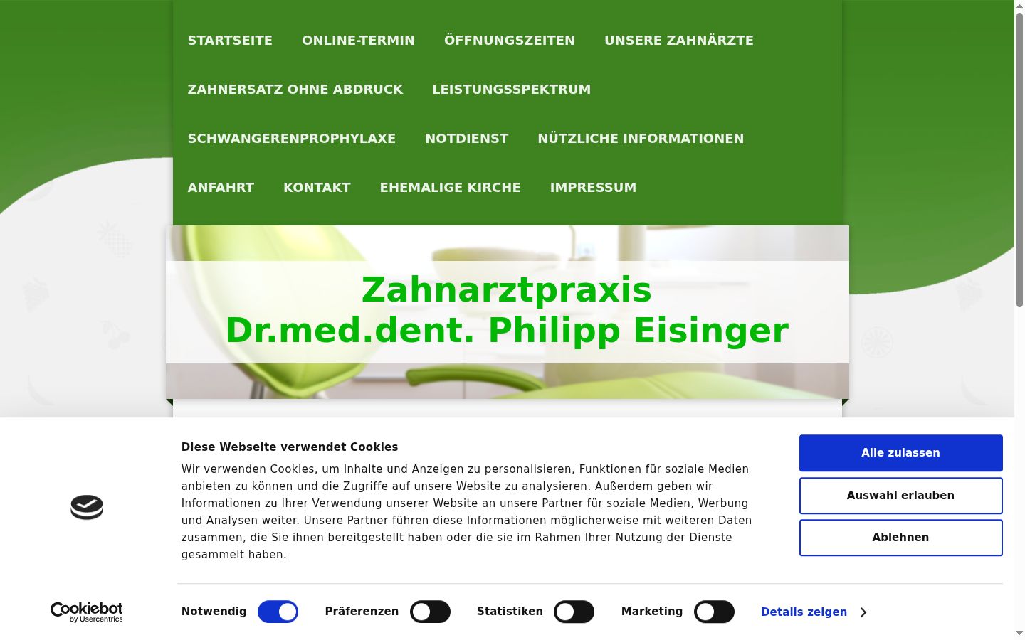 Screenshot of the consent banner shown before any interaction