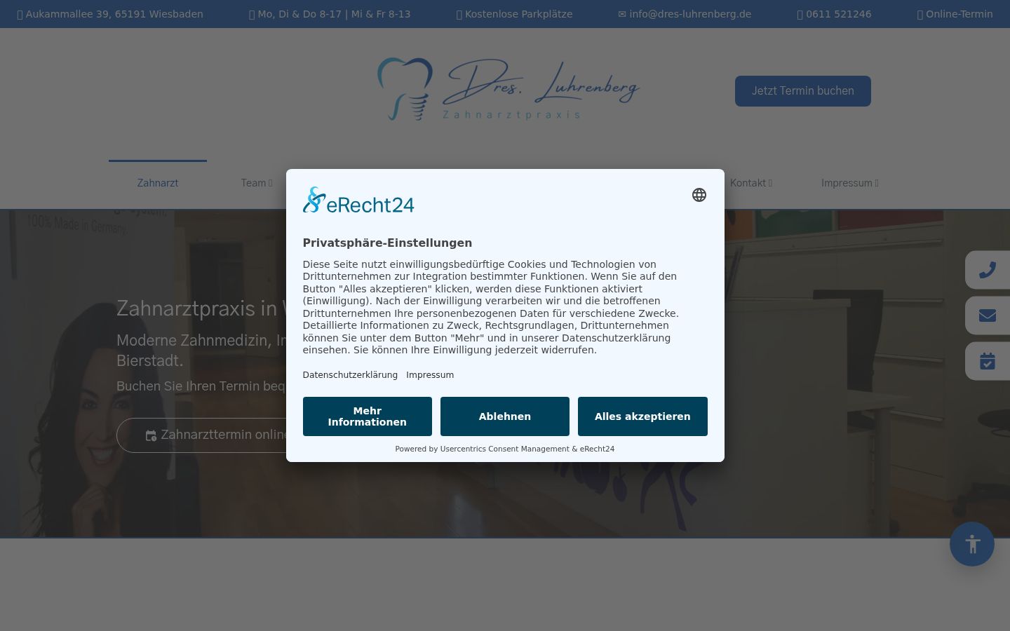 Screenshot of the consent banner shown before any interaction