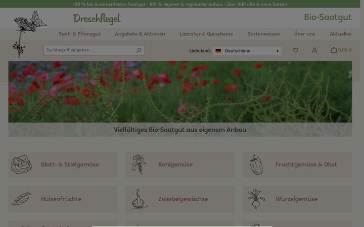 Screenshot of dreschflegel-saatgut.de