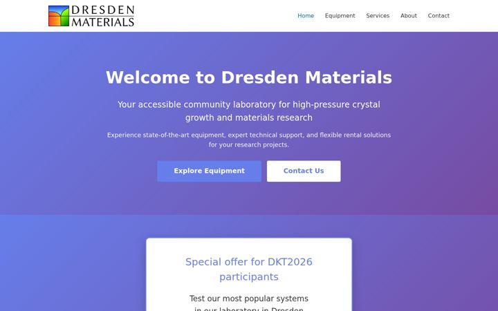 Screenshot of dresden-materials.de