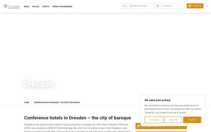 Screenshot of dresden-meetinghotels.com