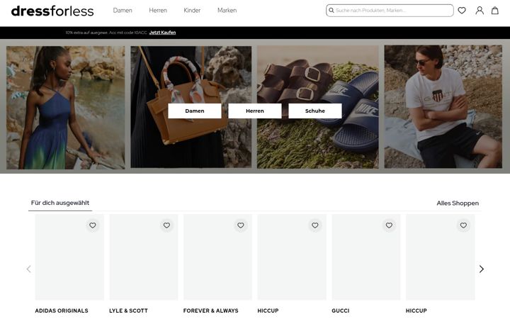 Screenshot of dress-for-less.com