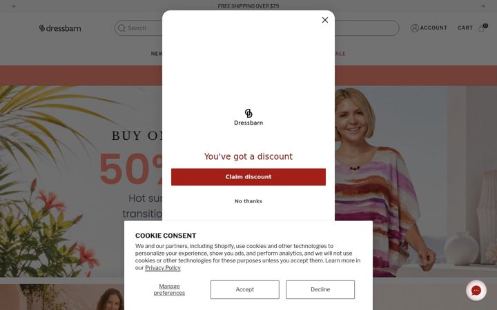 Screenshot of dressbarn.com