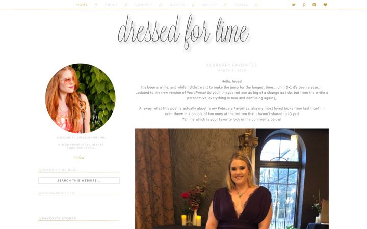 Screenshot of dressedfortime.com