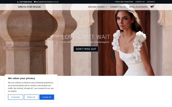Captură de ecran a dressformagic.co.uk