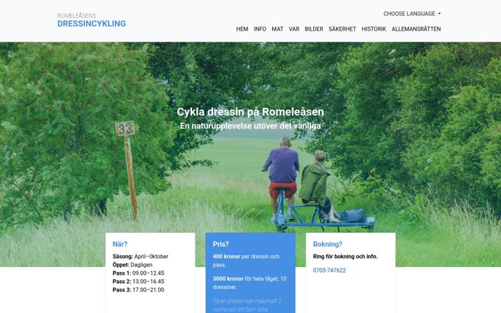 Captură de ecran a dressincykling.se
