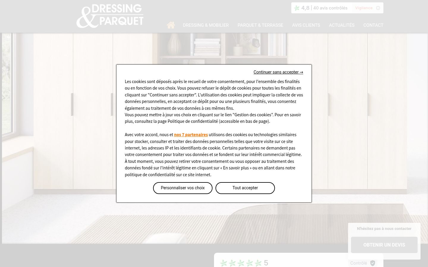 Screenshot del banner di consenso mostrato prima di qualsiasi interazione