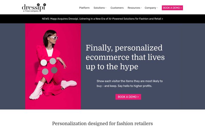 Screenshot of dressipi.com