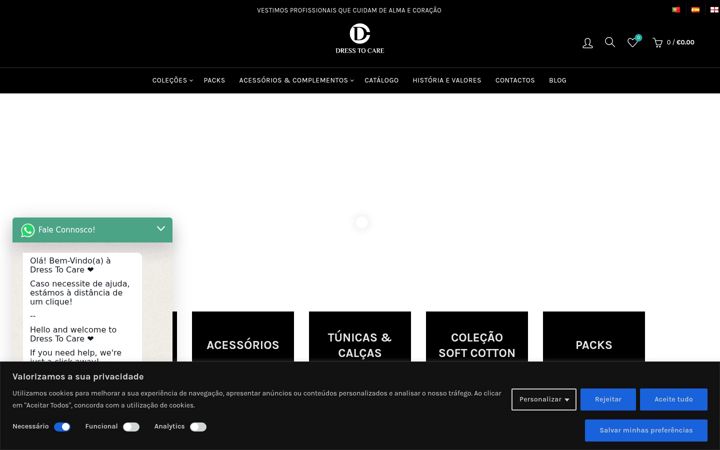 Kuvakaappaus sivustosta dresstocare.pt