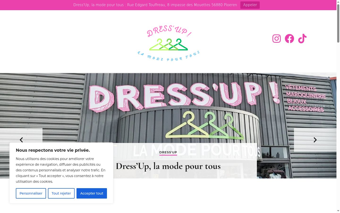 Screenshot of the consent banner shown before any interaction