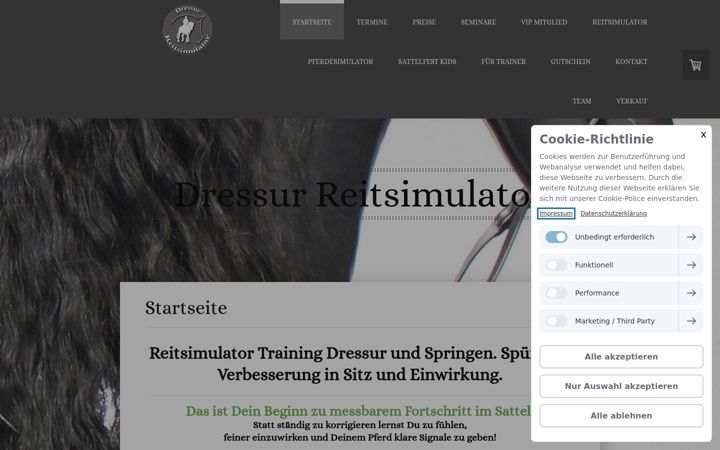 Capture d'écran de dressur-reitsimulator.de