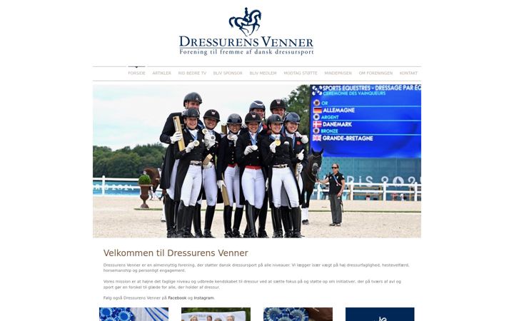 Screenshot of dressurensvenner.dk