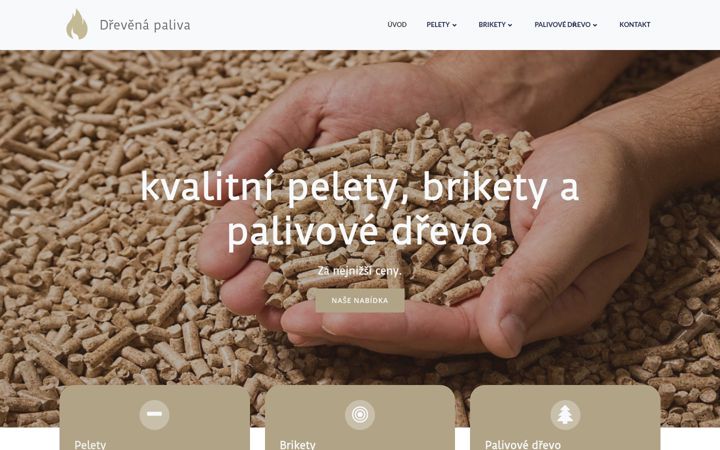 Snímek obrazovky drevenapaliva.cz