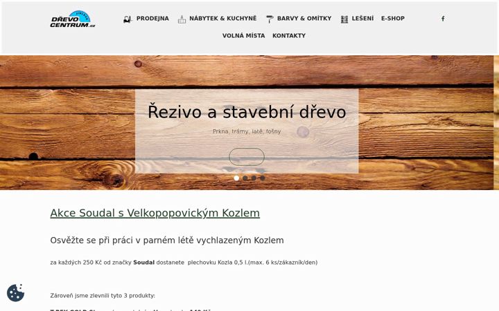 Kuvakaappaus sivustosta drevocentrum.cz