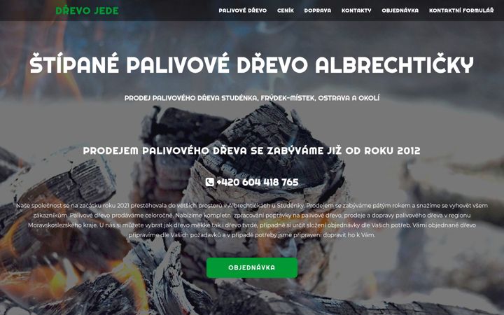 Kuvakaappaus sivustosta drevojede.cz