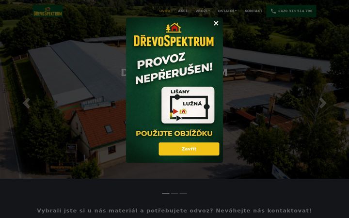 Snímek obrazovky drevospektrum.cz