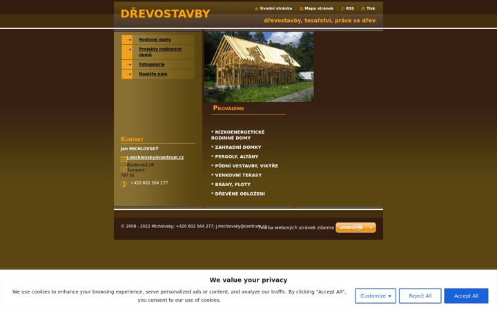Snímek obrazovky drevostavby-michlovsky.cz