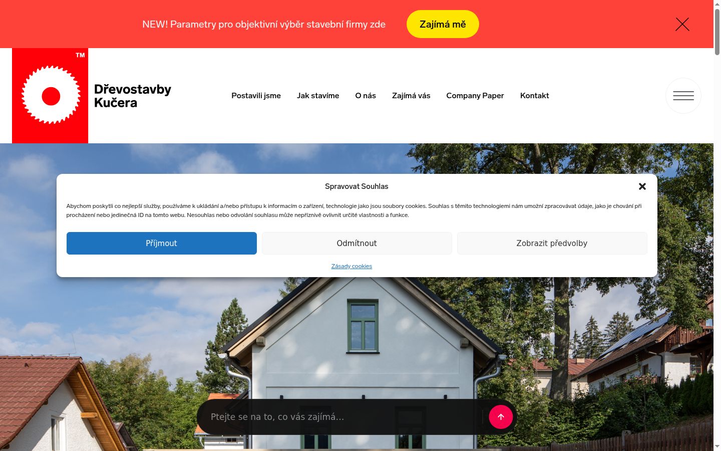 Snímek obrazovky baneru souhlasu zobrazeného před jakoukoli interakcí