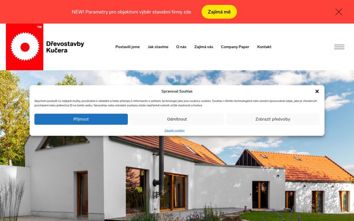 Snímek obrazovky drevostavbykucera.cz