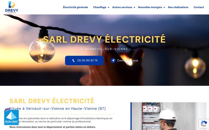 Screenshot of drevy-electricite.com