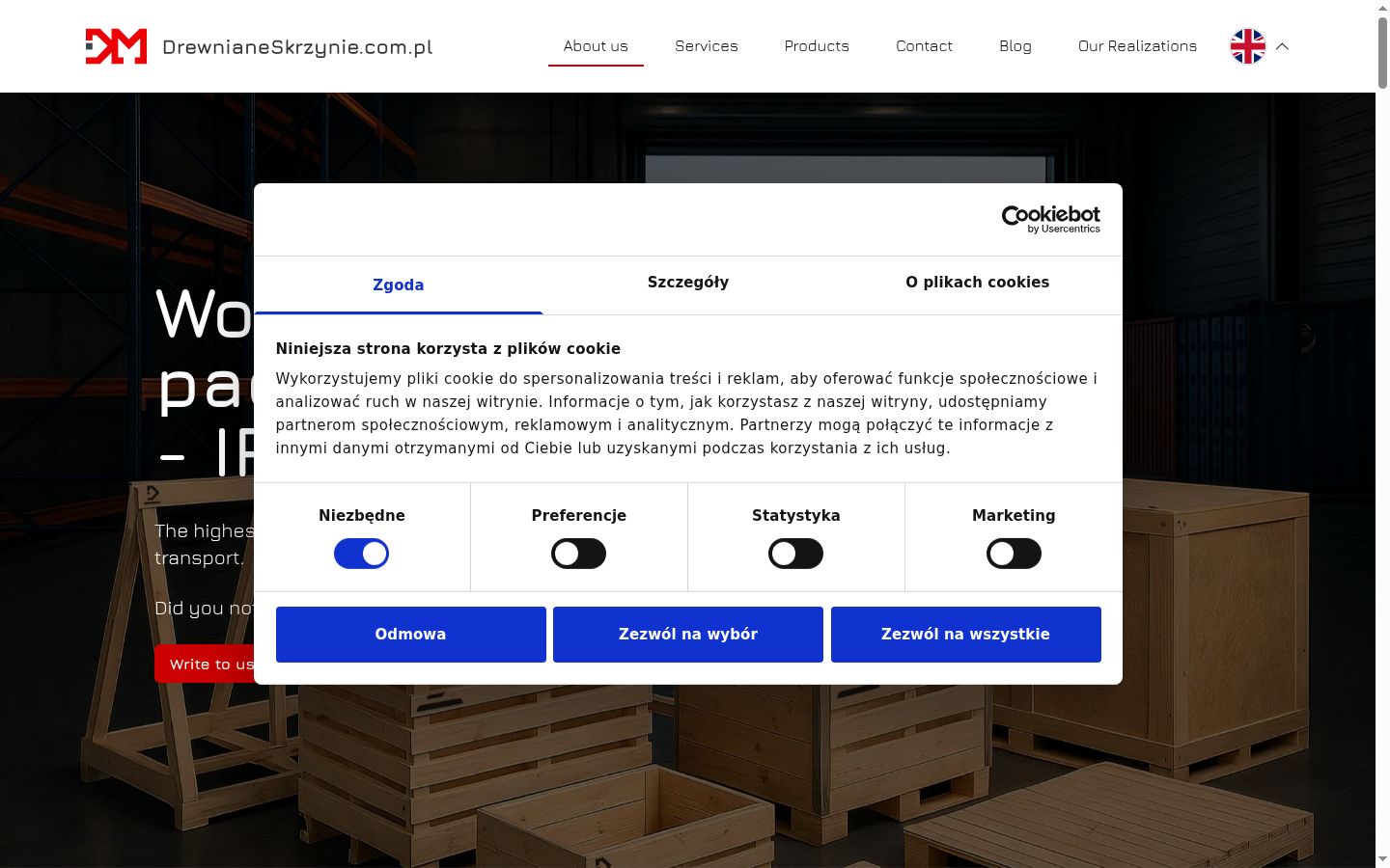 Posnetek zaslona pasice za privolitev, prikazane pred kakršno koli interakcijo