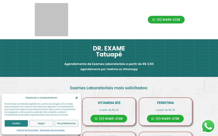Screenshot von drexameagendamentorapido.com.br