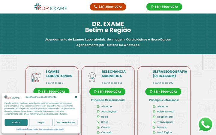 Screenshot von drexameunidadebetim.com.br