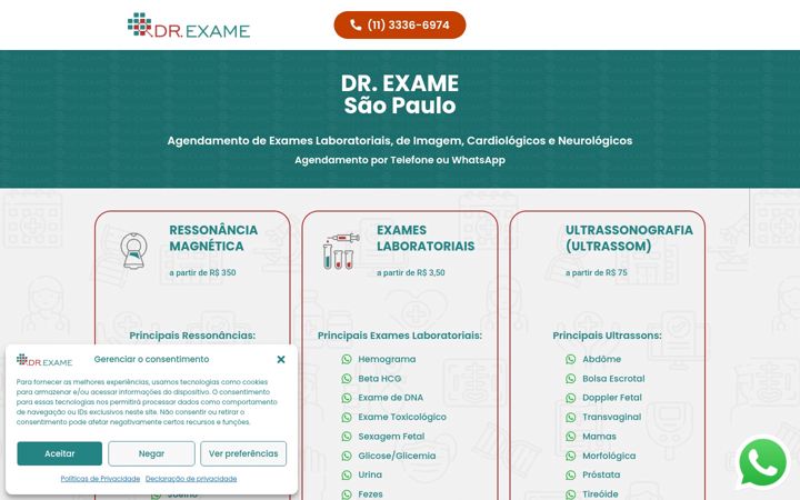 Screenshot von drexameunidadesantoamaro.com.br