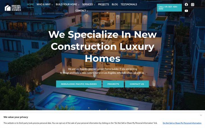 Screenshot of drexelluxuryhomes.com