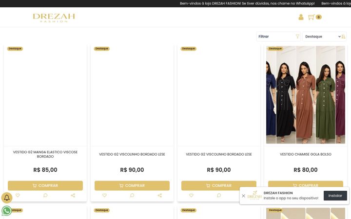 Screenshot von drezahfashion.com.br
