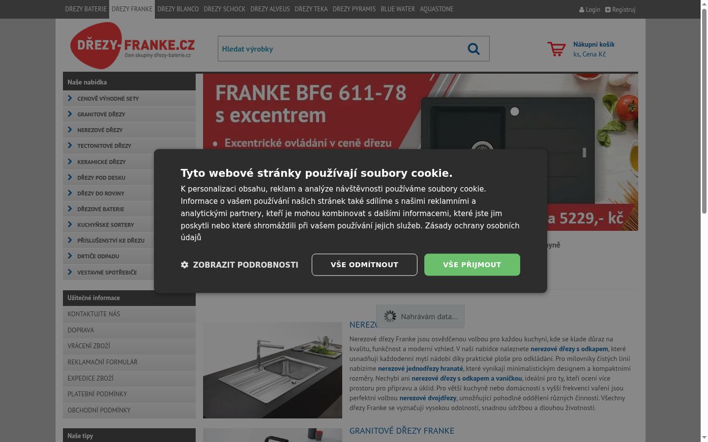 Screenshot del banner di consenso mostrato prima di qualsiasi interazione