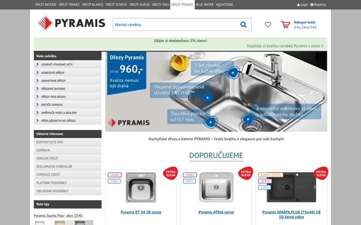 Snímek obrazovky drezy-pyramis.cz