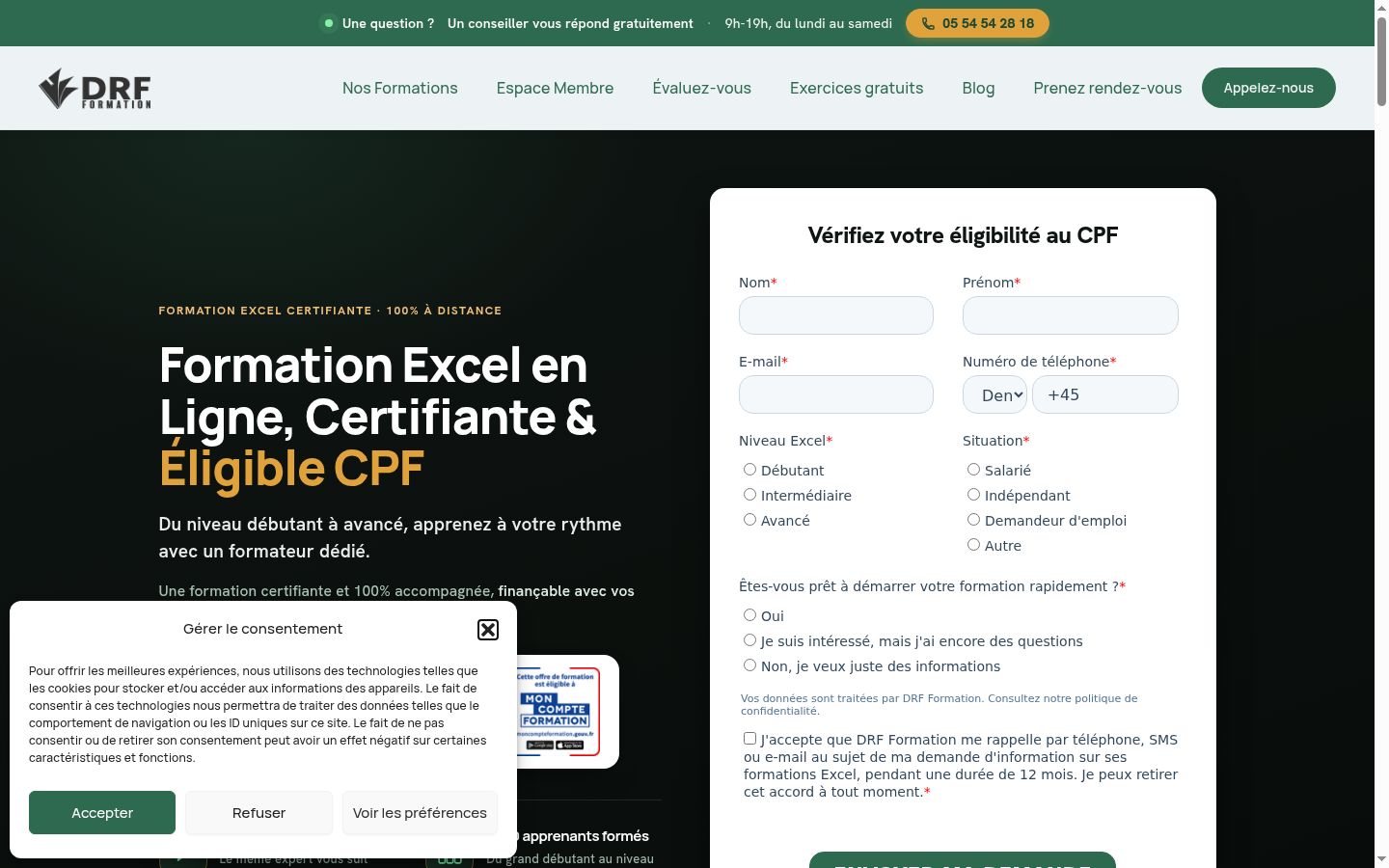 Screenshot tal-banner tal-kunsens muri qabel kwalunkwe interazzjoni